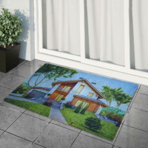 Ev Baskılı Kaliteli Kauçuk Kapı Önü Paspası