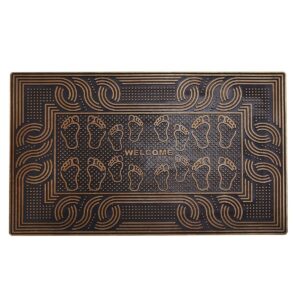 Welcome Yazılı Desenli Kauçuk Kapı Önü Paspası Rose