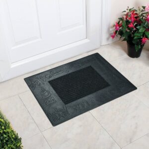 Paris Temalı Toz Tutucu Kauçuk Kapı Önü Paspası Siyah