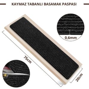 Kaymaz Tabanlı Ve Yıkanabilir Merdiven Basamak Halısı