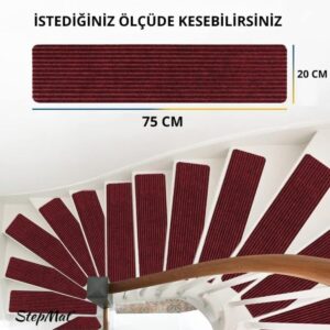 Kaymaz Tabanlı Ve Yıkanabilir Merdiven Basamak Halısı