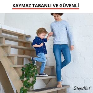 Kaymaz Tabanlı Ve Yıkanabilir Merdiven Basamak Halısı