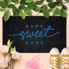Şık Home Sweet Home Kauçuk Tabanlı Kapı Önü Paspası