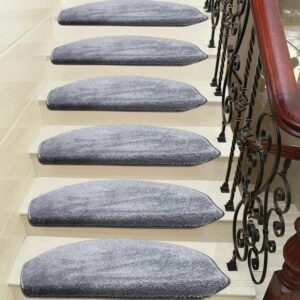 Açık Gri Kendinden Yapışkanlı Merdiven Basamak Paspası / Halısı