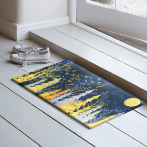 Gece Yarısı Baskılı Kaliteli Kauçuk Kapı Önü Paspası