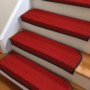 Kırmızı Kendinden Yapışkanlı Merdiven Basamak Paspası / Halısı