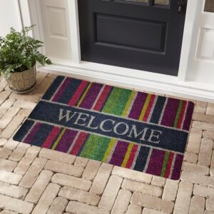 Renkli Welcome Baskılı Kaliteli Kauçuk Kapı Önü Paspası