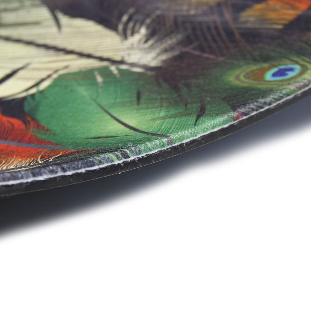 Tavus Kuşu Tüyü Baskılı Çift Taraflı Kauçuk Kapı Önü Paspası