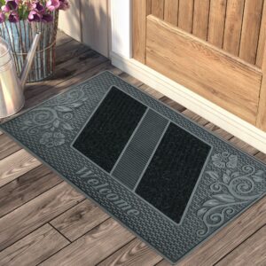 Welcome Yazılı Toz Tutma Özellikli Kauçuk Kapı Önü Paspası